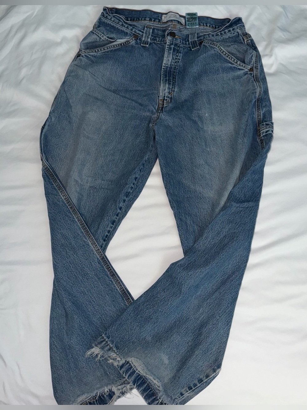 Vintage 90s Levi Strauss Signature Retro Light Blue Denim Distressed Jeans 32x30